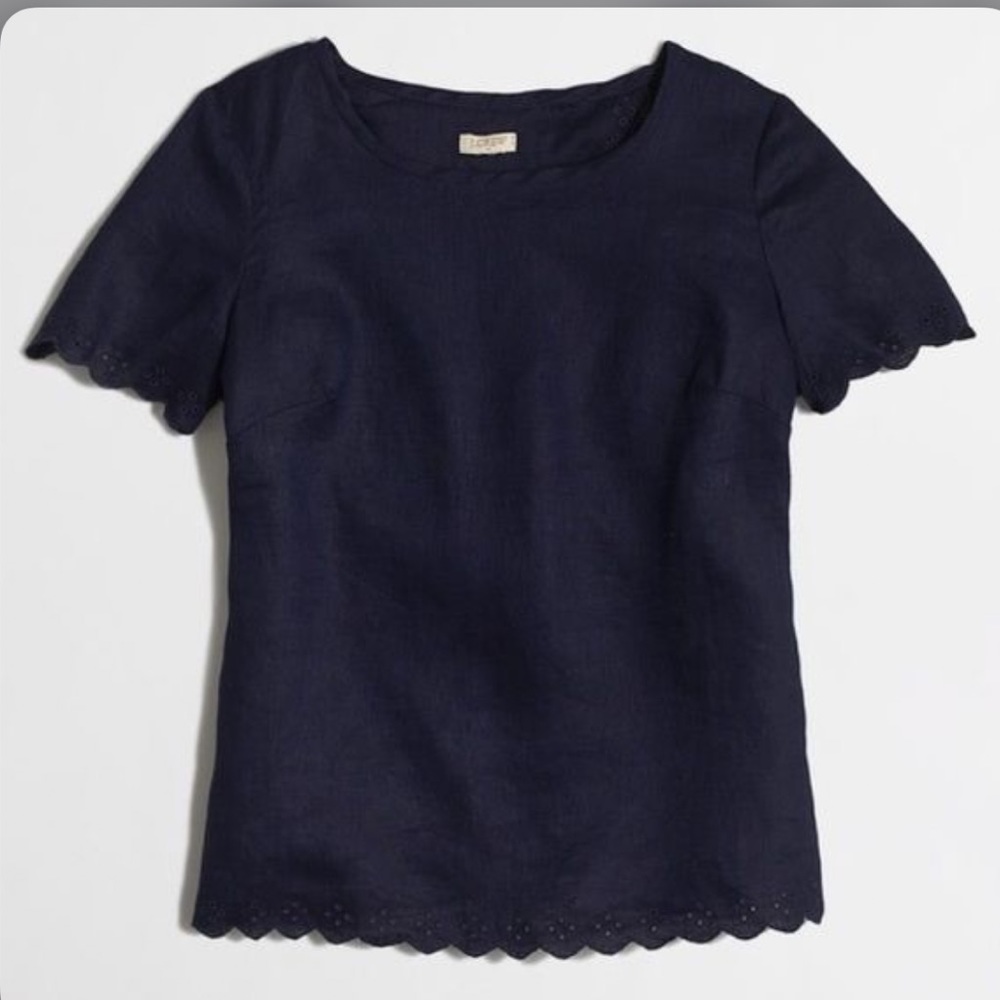 NWOT J. Crew factory cross back linen tee